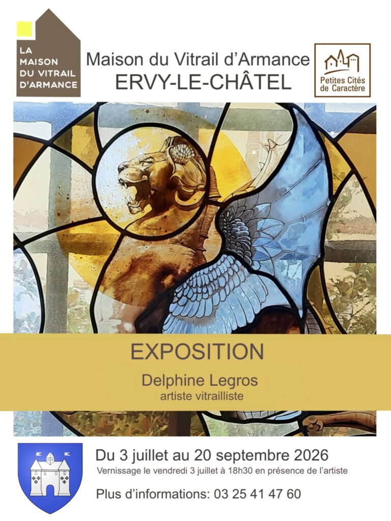 Affiche exposition Delphine Legros Maison du Vitrail d'Armance 2026
